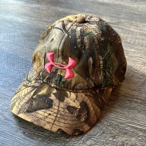 Under Armour Camouflage Hat with Pink Logo